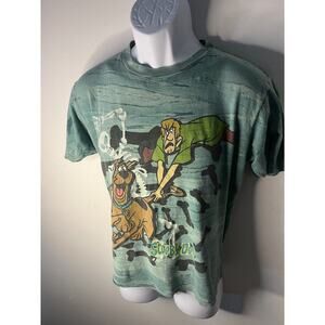 Vintage Scooby Doo Cartoon Network 1997 Medium Tie Dye Acid Wash Shirt